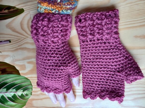 Rękawiczki bez palców różowe